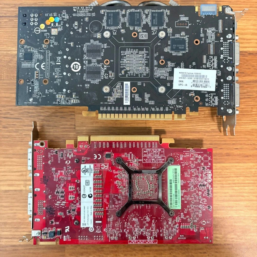 FOR PARTS EVGA MSI AMD Graphics Card Lot of 4 AS IS 8800GTS GTX260 N450GTS W5000